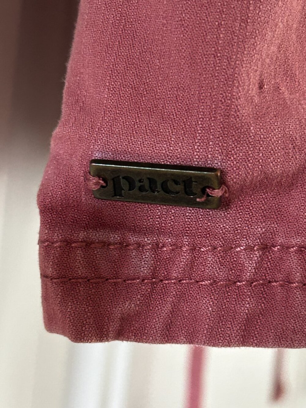 Wear Pact Earth's Clothing Utility Jacket 97% Organic Cotton Small Pink Animal - Picture 5 of 13